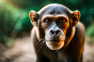 monkey photographed up close. generative image