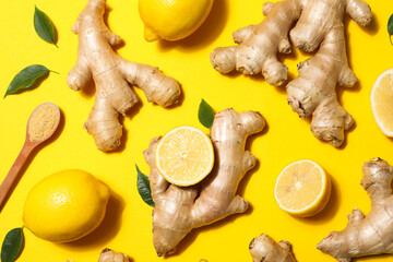 Seasoning and spices concept - ginger, homemade seasoning