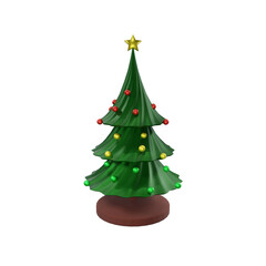 christmas tree decoration 3D icon transparentsbackground