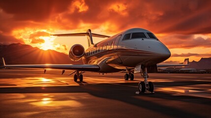 Fototapeta na wymiar jet plane personal business VIP private luxury jet