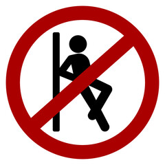 "No leaning" icon