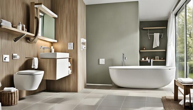 Modernes helles Badezimmer