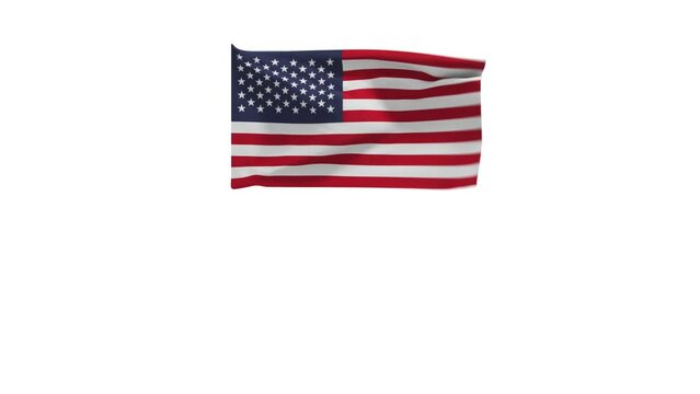 3D rendering of the flag of the United States of America waving in the wind.