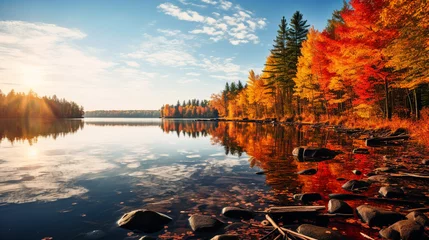 Fototapete Rund colourful autumn landscapes. AI generativ. © Dar1930