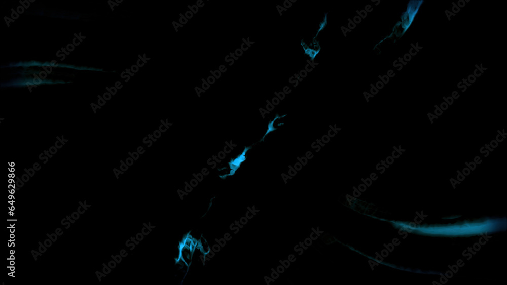 Poster walking light. motion. orange and blue light on a black background that is scattered on different si