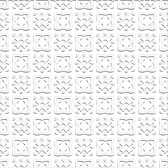 Vector pattern with symmetrical elements . Modern stylish abstract texture. Repeating geometric tiles from striped elements.Black and white pattern.