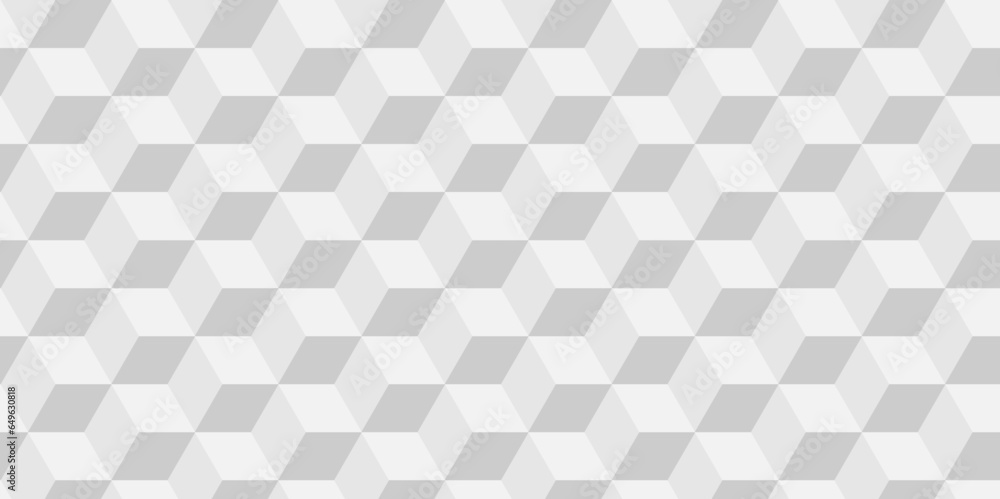 Poster seamless geometric pattern abstract background. abstract cubes geometric white and gray color hexago