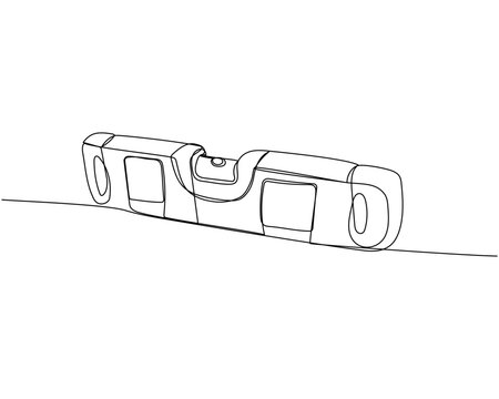 Construction Level, building level tool one line art. Continuous line drawing of repair, professional, hand, people, concept, support, maintenance.
