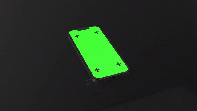 Clean FLoating Mobile Phone with Green Screen Tracking Points