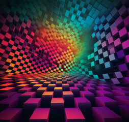 Obraz premium Abstract wavy colorful 3D futuristic background. Trendy dynamic design