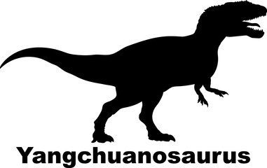 Yangchuanosaurus Dinosaur silhouette dinosaur monogram dinosaur species dinosaur breed types of dinosaurs, types of dinosaurs, dinosaur monogram, dinosaur breed