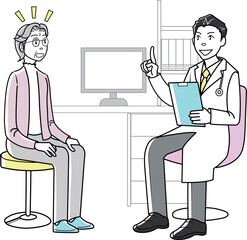 診察をする医者と患者