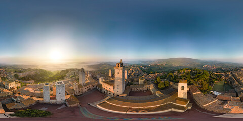 Aerial view an San Gimignano. Tuscany, Italy