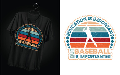 Baseball Typography Sport T-shirt Design Vector. Typography, Vintage Retro style t-shirt, graphic with quote. Baseball Typography print-ready T-shirt Design Template.