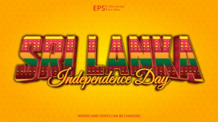 Foto op Aluminium sri lanka editable text effect with sri lanka flag pattern suitable for poster design about holiday, Feast day or sri lanka independence day moment  © Vanz Studio