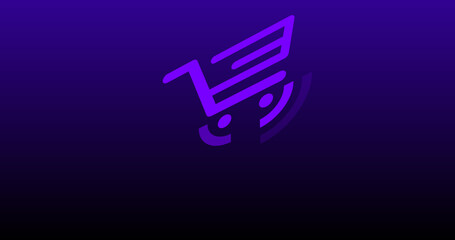 3D online shopping logo and text in abstract illustration high-resolution. 3D logo with text-moving animation in high quality. Online shopping abstract illustration.
