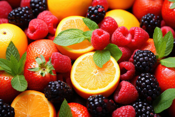 Fototapeta na wymiar Fresh fruits assorted fruits colorful background. Vitamins concept.