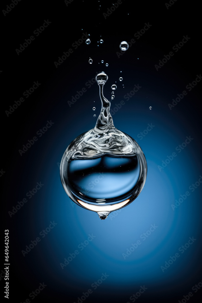 Aufkleber close-up water drop splash macro photography background with empty space for text
