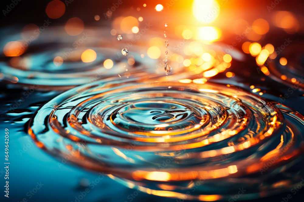 Aufkleber close-up water drop splash macro photography background with empty space for text