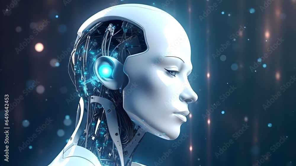 Aufkleber ai humanoid robot,artificial intelligence or machine learning concepts.png, ai humanoid robot,artifi