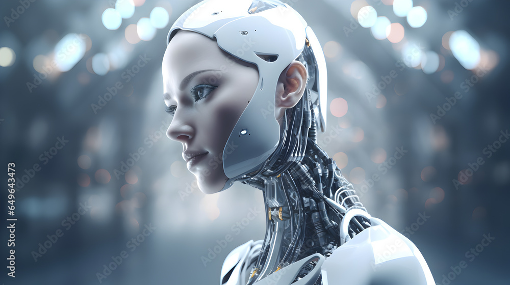 Aufkleber ai humanoid robot,artificial intelligence or machine learning concepts.png, ai humanoid robot,artifi