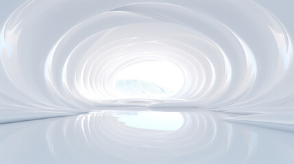 Abstract white surreal architecture background. AI - obrazy, fototapety, plakaty