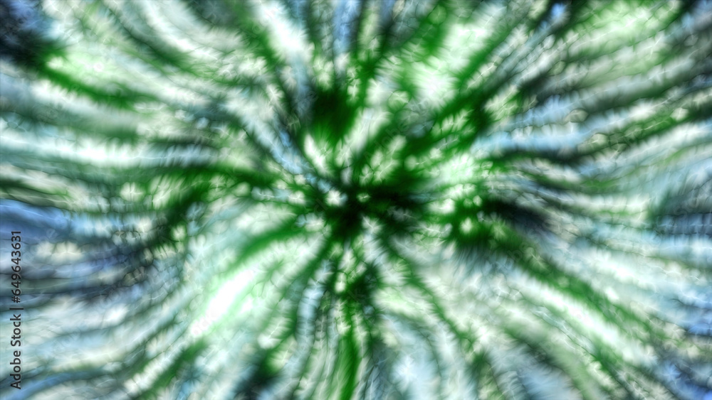 Poster pink and green rays of light on a dark background. motion. bright fireworks of different colors with