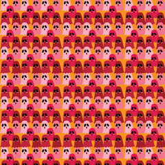 Colorful cute ghost background in pattern.