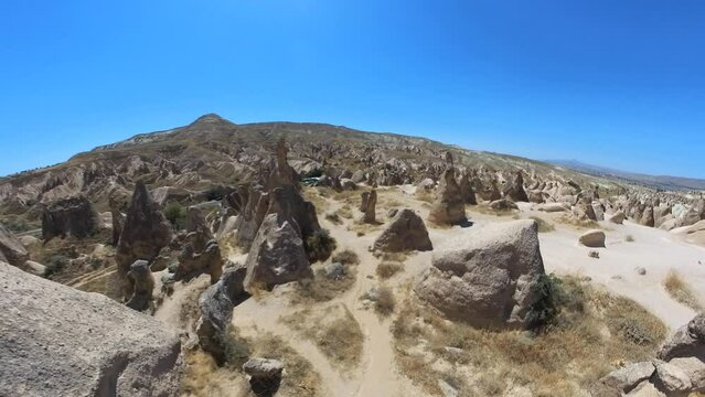 Devrent Vadisi, also known as Devrent Valley or Imagination Valley, natural wonder situated in Cappadocia, Turkey. Celebrated for surreal and whimsical rock formations that evoke a sense of fantasy.