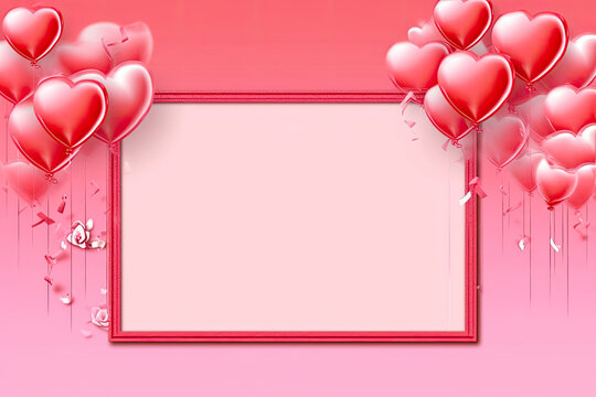 Valentines day greeting card love photo mockup, Generative AI