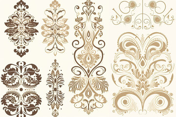 Obraz premium vector graphics ornaments on paper, ornaments vector samples AI Generated