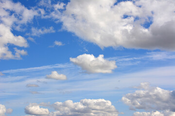 blue sky with flying white clouds on it wallpaper copy space 