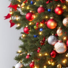 Fototapeta na wymiar Close up of a Christmas tree with Douglas.