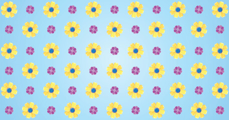 Colorful Floral Pattern Background Vector Illustration.