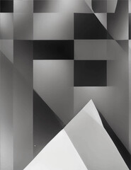 Black white abstract background. Geometric shape, 3d, Geometric pattern design