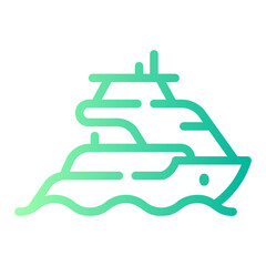 cruise ship Line Gradient Icon