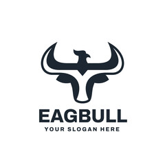 Obraz premium Creative Modern Eagle and Buffalo Logo Vector Icon Template
