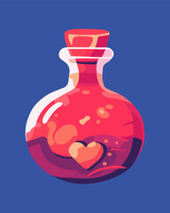 Vector isolated illustration of love drink.