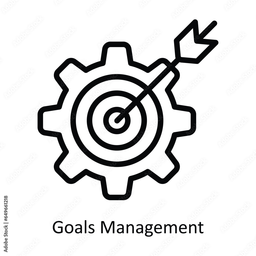 Poster goals management vector outline icon design illustration. human resources symbol on white background