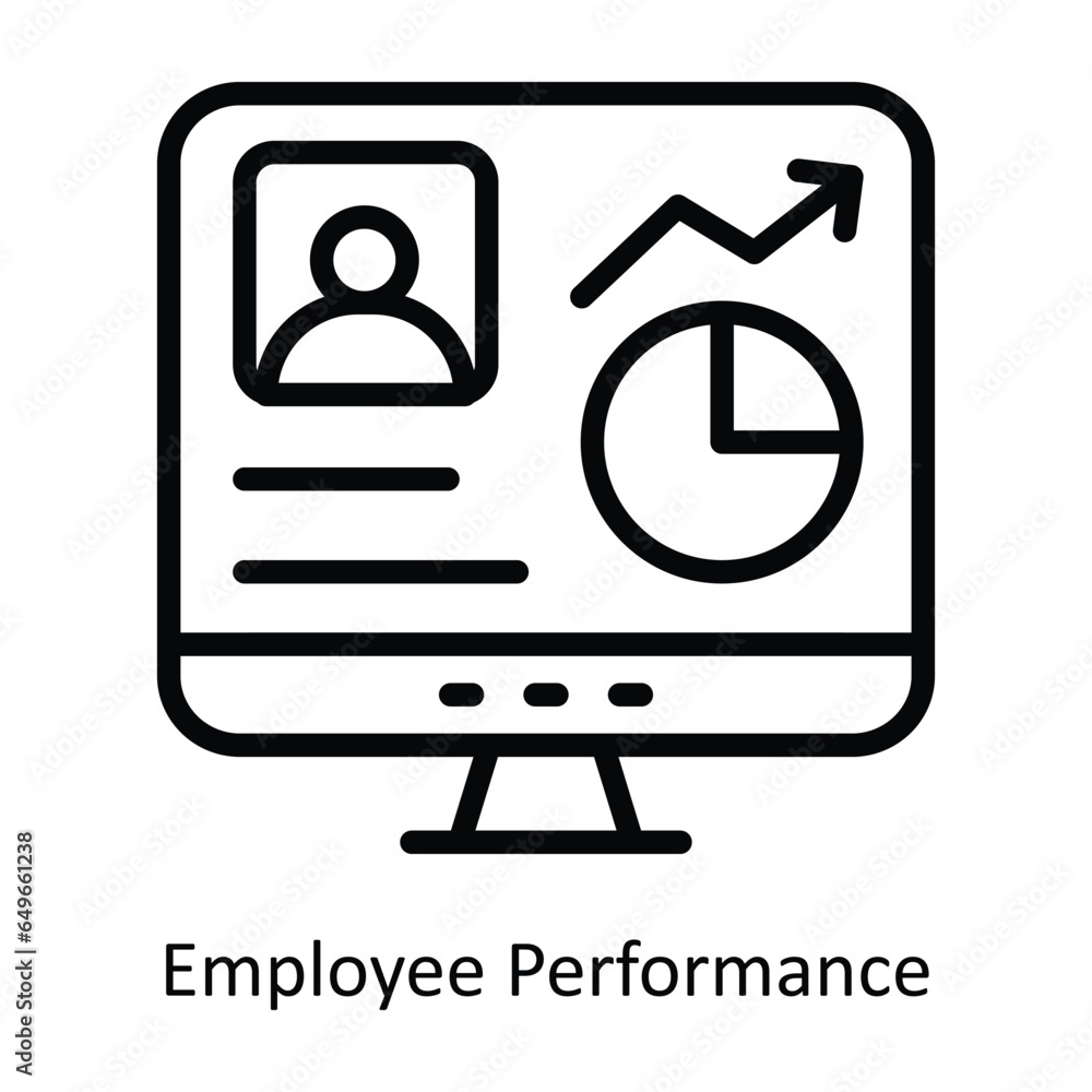 Poster Employee Performance vector  outline Icon Design illustration. Human Resources Symbol on White background EPS 10 File 