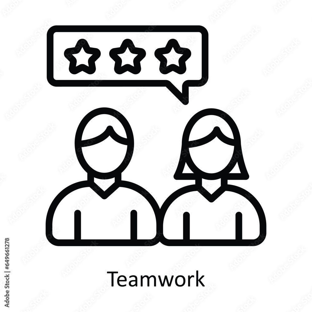 Poster teamwork vector outline icon design illustration. human resources symbol on white background eps 10 