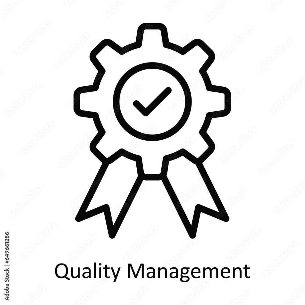 Poster quality management vector outline icon design illustration. human resources symbol on white backgrou