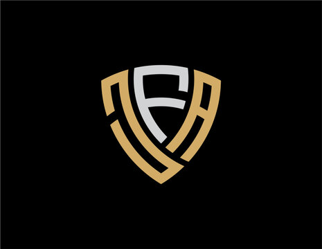 JFA creative letter shield logo design vector icon illustration
