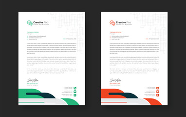 Corporate modern letterhead design template with color variation bundle. Creative letterhead design template for your business.