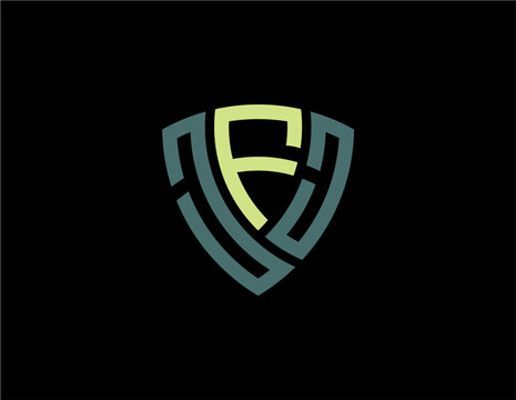 JFJ creative letter shield logo design vector icon illustration
