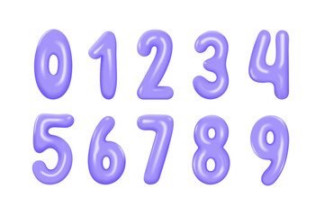 Modern 3d illustration of Numbers from 0 to 9