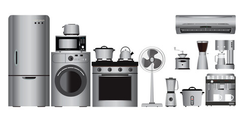 Set of household appliances.