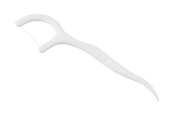 Floss toothpick isolated on white. Dental hygiene concept. Set of dental floss, toothpick. Plastic...