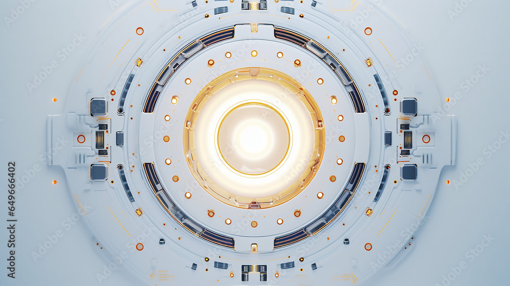 Aufkleber white computer chip light fluorescent button isolated on the background computer graphics website design