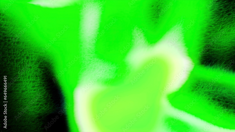 Poster green and orange scattering beam of light. motion. black background with a playing beam of light mad